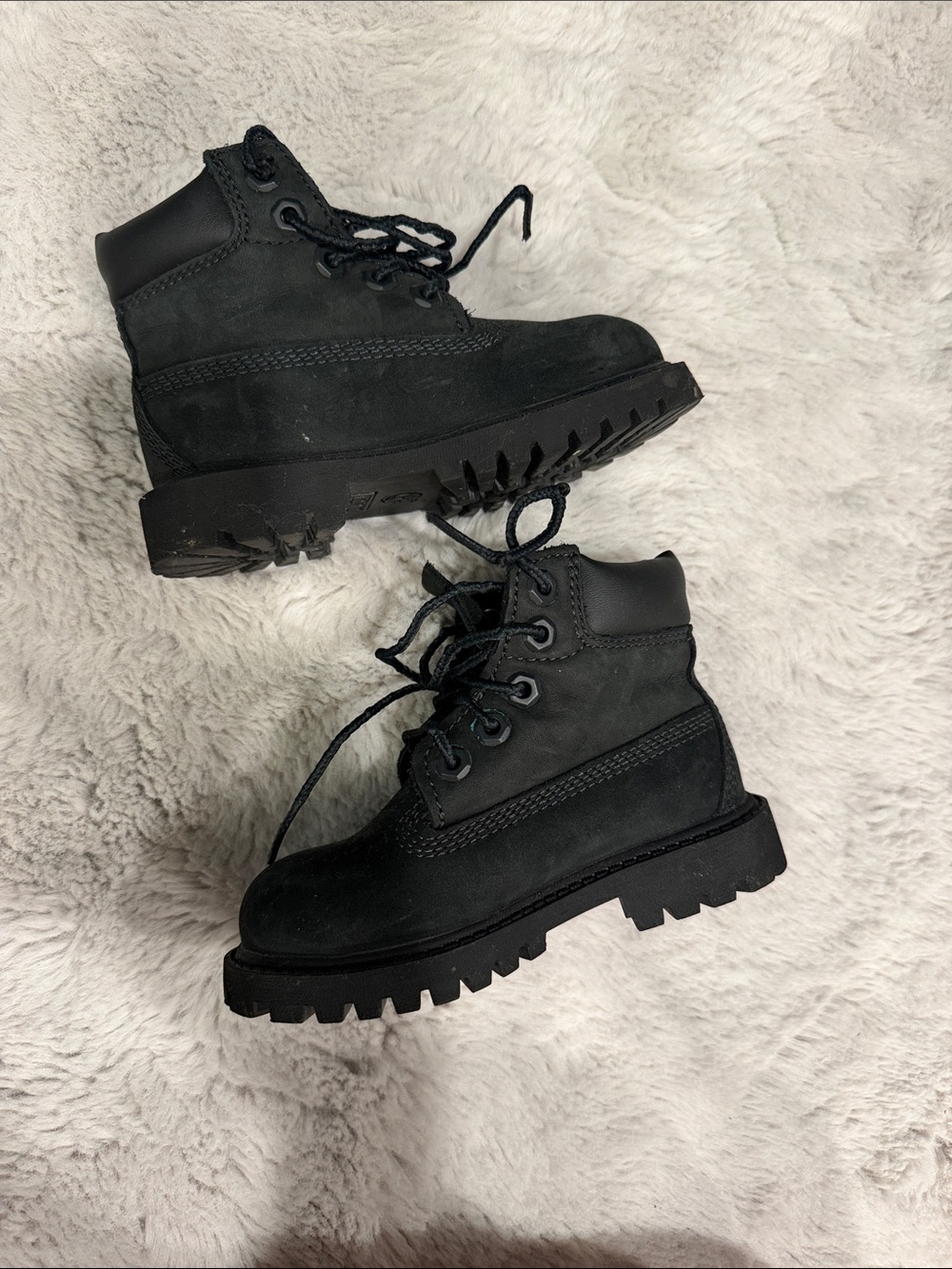 Kids 7t Black Lace-Up Ankle timberland boots